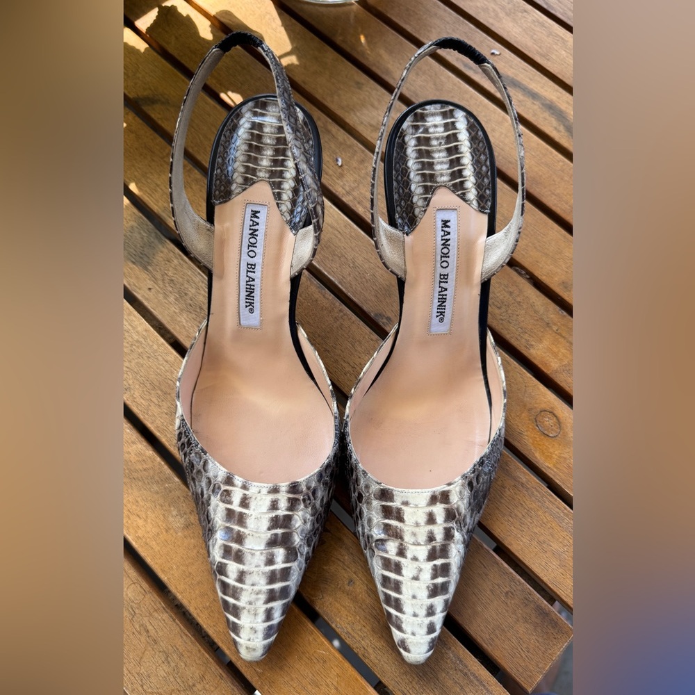 Manolo Blahnik - Snakeskin Heels - Size 40